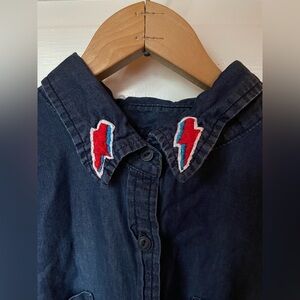 David Bowie Embroidered Button Down Shirt ⚡️